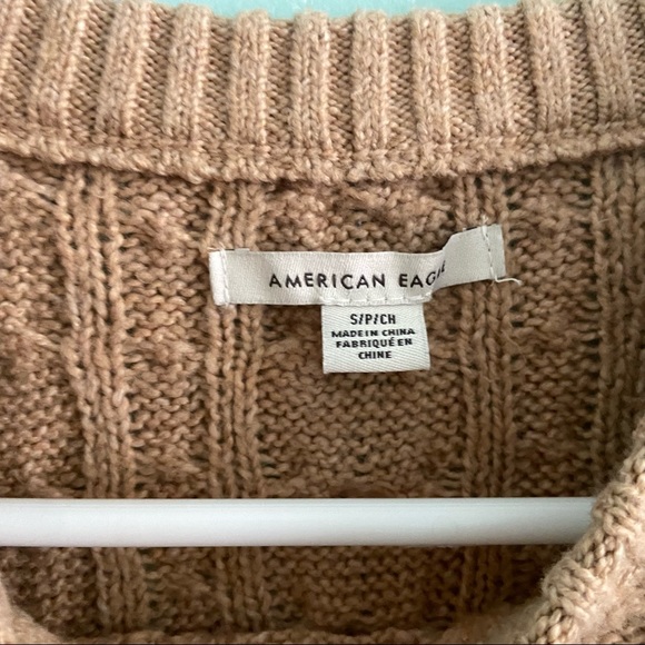 American Eagle Light Brown Cable Knit Sweater - Picture 2 of 3
